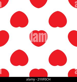 Seamless pattern with red hearts. Romantic love symbol of valentine day. Vector illustration Stock Vector
