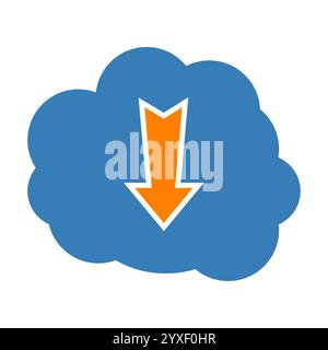Download cloud icon. Vector illustration. Stock Vector