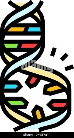 mutated dna genetic engineering line icon vector illustration Stock ...