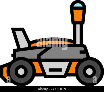 field scanning robot harvests color icon vector illustration Stock ...