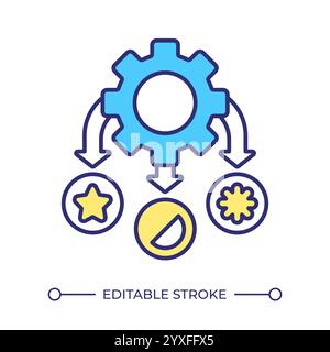 Component manufacturing RGB color icon Stock Vector