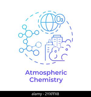 Atmospheric chemistry blue gradient concept icon Stock Vector