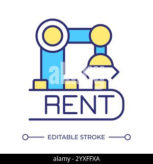 Equipment rental RGB color icon Stock Vector