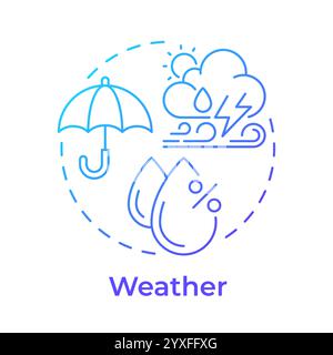 Weather blue gradient concept icon Stock Vector