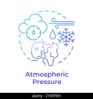 Atmospheric pressure blue gradient concept icon Stock Vector