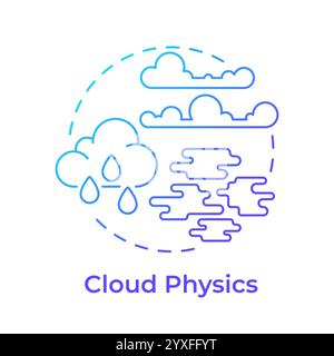 Cloud physics blue gradient concept icon Stock Vector