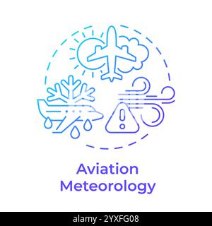 Aviation meteorology blue gradient concept icon Stock Vector
