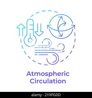 Atmospheric circulation blue gradient concept ico Stock Vector