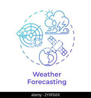 Weather forecasting blue gradient concept icon Stock Vector