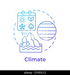Climate blue gradient concept icon Stock Vector