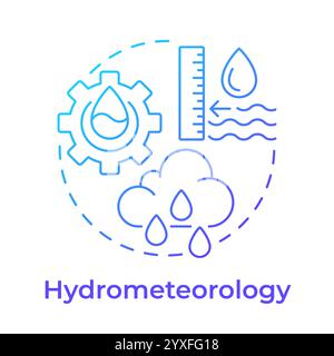 Hydrometeorology blue gradient concept icon Stock Vector