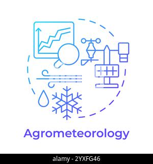 Agrometeorology blue gradient concept icon Stock Vector