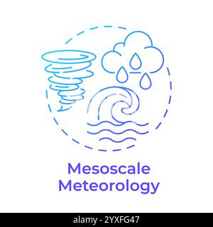 Mesoscale meteorology blue gradient concept icon Stock Vector