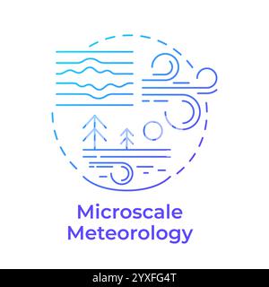 Microscale meteorology blue gradient concept icon Stock Vector