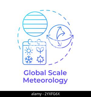 Global scale meteorology blue gradient concept icon Stock Vector