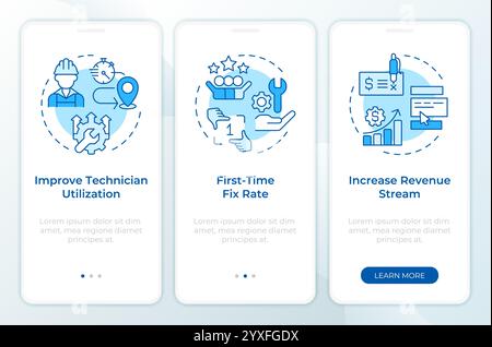 Benefit of FSM blue onboarding mobile app screen Stock Vector