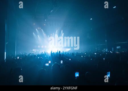 Copenhagen, Denmark. 14th, December 2024. The English band Faithless performs a live concert at Poolen in Copenhagen. Stock Photo