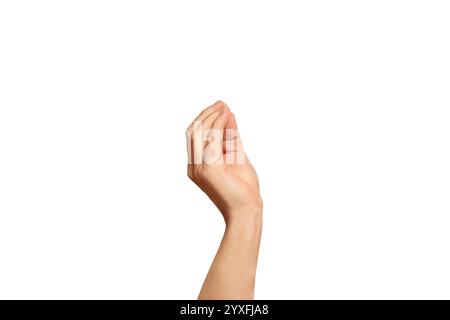 Man hand doing italian gesture on a white background Stock Photo
