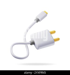 3d white USB charger isolated on white Stock Vector