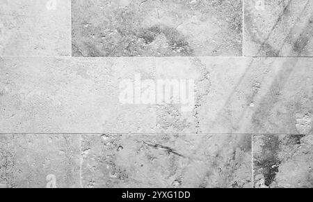 Gray stone wall. Background photo texture, close up front view Stock Photo