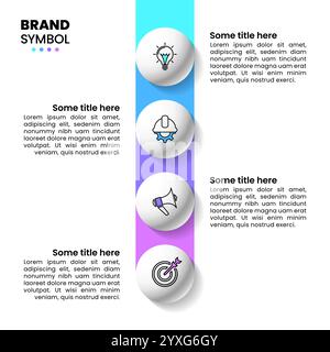 Infographic template with icons and 4 options or steps. Balls. Can be used for workflow layout, diagram, banner, webdesign. Vector illustration Stock Vector