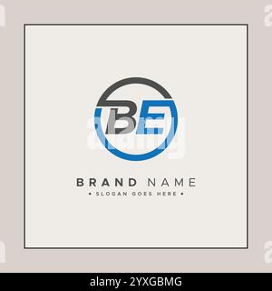 Creative Monogram for Initial Letter BE Logo - Minimal Vector Logo Template for alphabet B & E Stock Vector