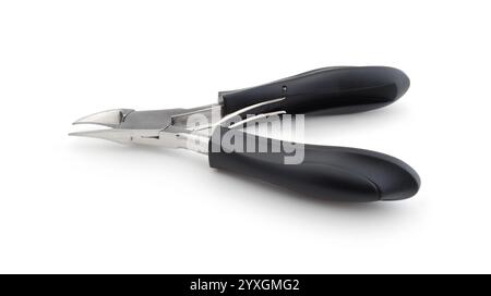 New manicure nail clippers isolated on white. Stock Photo