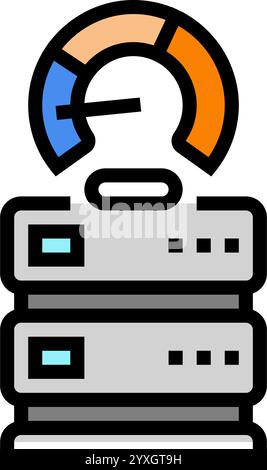 power usage effectiveness meter color icon vector illustration Stock ...