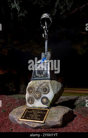 Veterans Memorial Park at night.  Port St. Lucie, Florida, USA Stock Photo