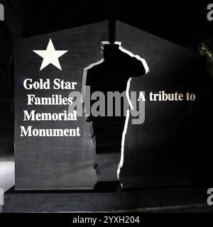 Veterans Memorial Park at night.  Port St. Lucie, Florida, USA Stock Photo