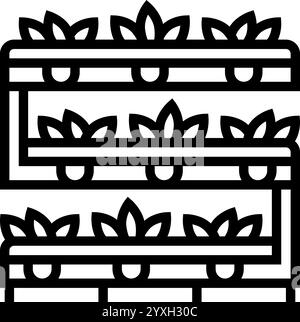irrigation system agri tech line icon vector illustration Stock Vector ...