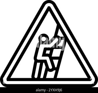 ladder safety injury prevention color icon vector illustration Stock ...