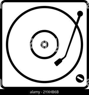 adapter, turntable, vinyl record - vector icon  Stock Vector