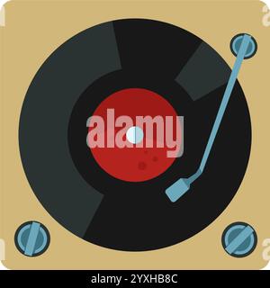adapter, turntable, vinyl record - vector icon  Stock Vector