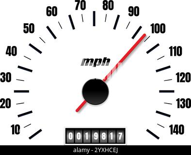 Realistic speedometer scale Stock Vector