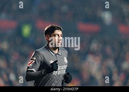 Federico Valverde seen during LaLiga EA SPORTS game between teams of Rayo Vallecano and Real Madrid FC at Estadio de Vallecas (Maciej Rogowski) Stock Photo