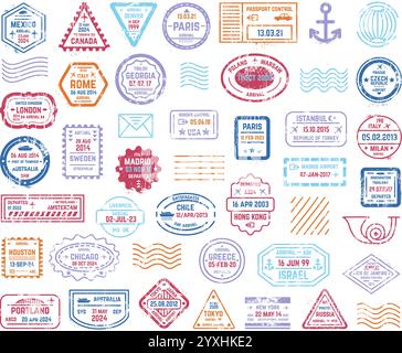 Postsage Signs For Letters Letters, postage stamps and parcels set isolated on white. Vector ...