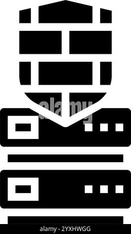 security firewall data center glyph icon vector illustration Stock ...