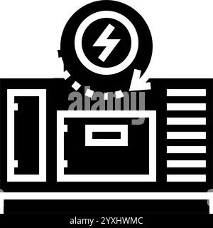 redundant power supply data center line icon vector illustration Stock ...