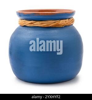 Blue vase isolated on white Stock Photo