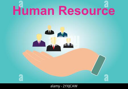 Human Resource icon, Personnel care, human care, HR icon Background, HR Team, care customer icon, Team Work icon, human in hand care Stock Vector