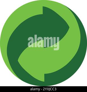 Green Dot Recycling, Eco-friendly icon, Green Dot Recycling, Green Dot symbol, recycle sign color Stock Vector