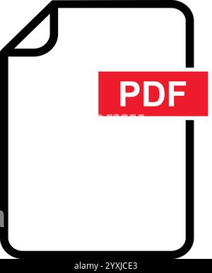 PDF icon, file pdf icon sign. PDF format symbol Stock Vector