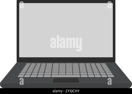Black Laptop Mockup, Realistic laptop, blank screen laptop, Black color laptop, Electronic devices Stock Vector