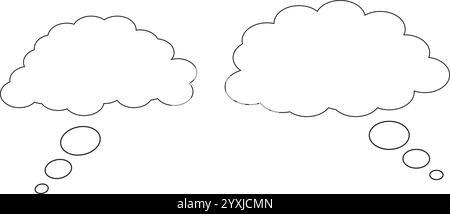 Cloud Bubble Dream, think bubble, conversation bubble, speech bubble, Message icon, dream cloud icon, communication cloud, Speech box for text Stock Vector
