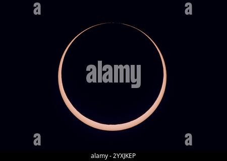 The October 14, 2023 annular solar eclipse. Stock Photo