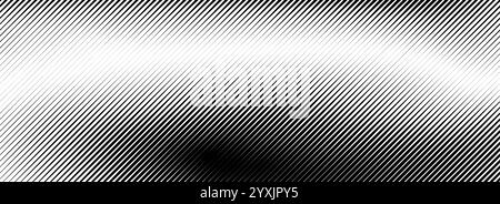 Fading lines gradient texture. Black diagonal stripes gradation background. Thin and thick vanish slanted pattern backdrop. Oblique parallel strokes wallpaper for overlay, print, cover, banner. Vector Stock Vector
