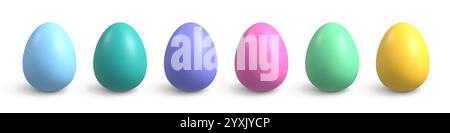 3d realistic Easter egg set. Stock Vector