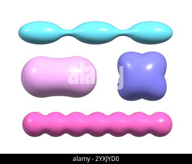 3d abstract shapes collection Stock Vector