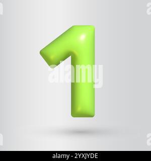 3d style number 1. One Stock Vector